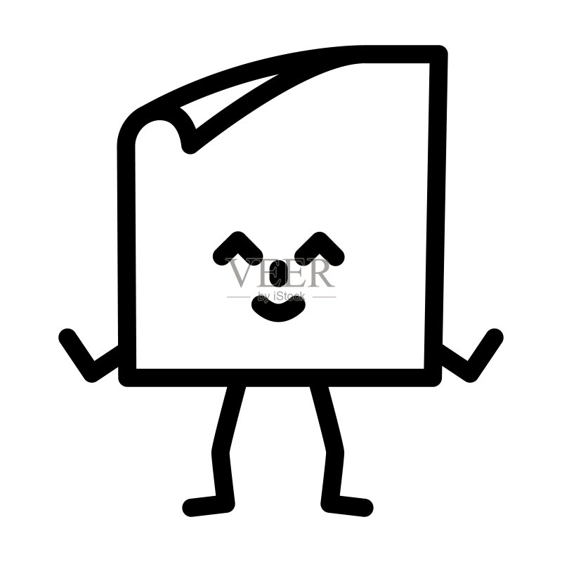 便签纸学校人物线条图标矢量插画图标素材