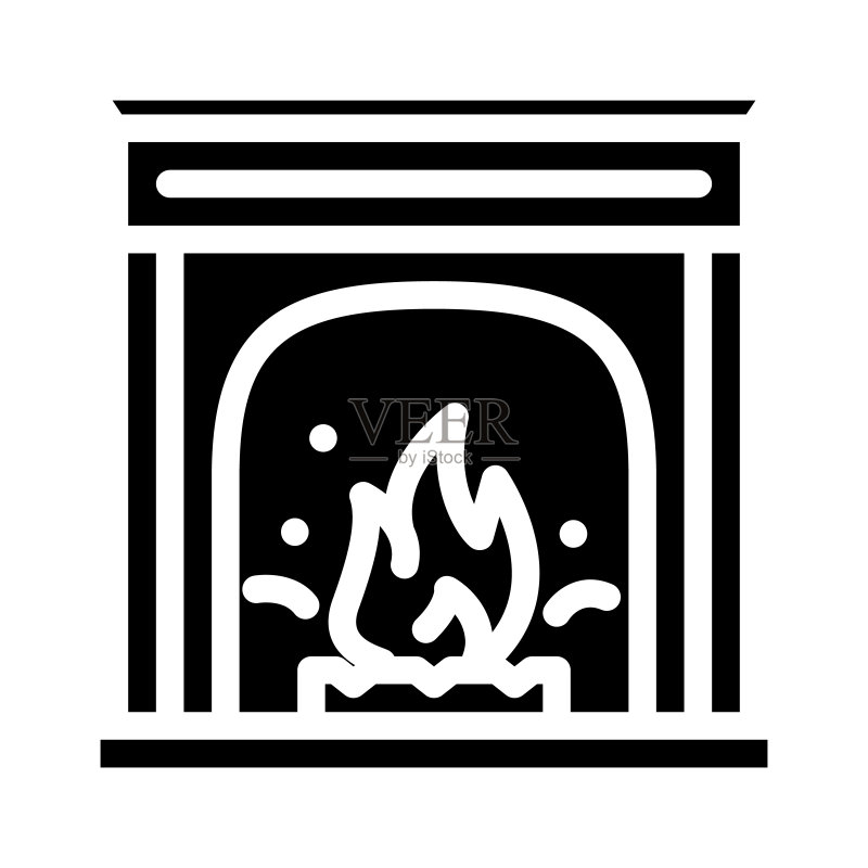壁炉标志符号矢量图图标素材