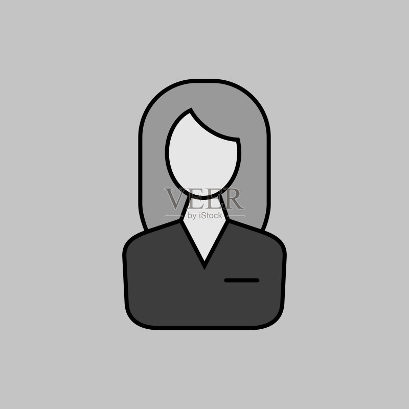 女性用户轮廓图标,商业符号图标素材