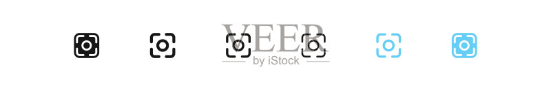 相机对焦图标拍摄标志中心目标符号摄影界面图标自动对焦符号矢量标志图标素材