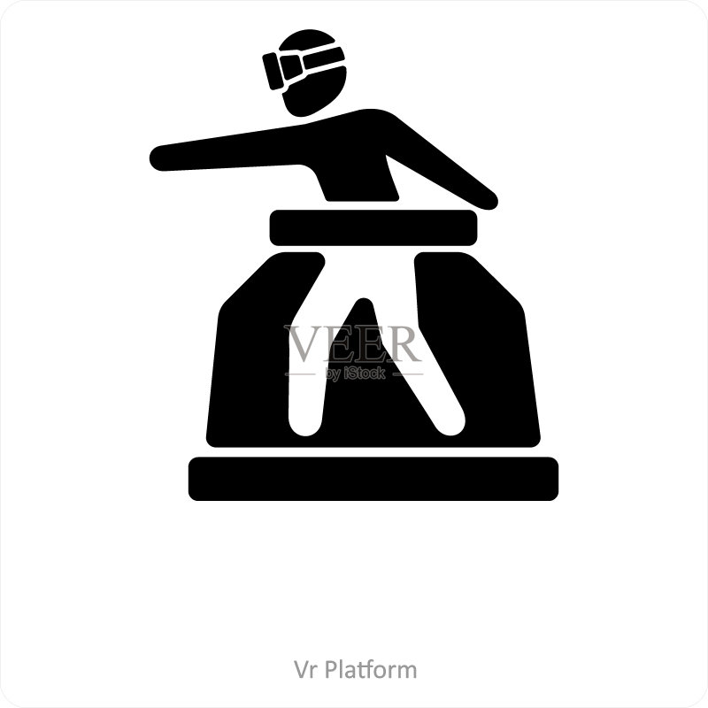 VR平台和模拟图标概念图标素材