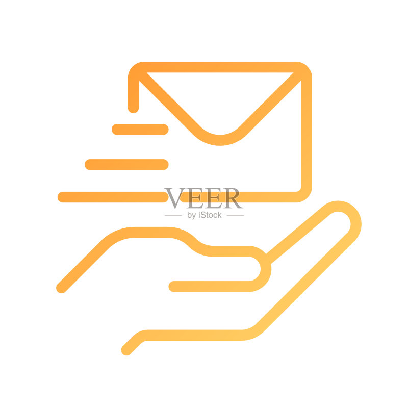 发送信件像素完美渐变线性矢量图标图标素材