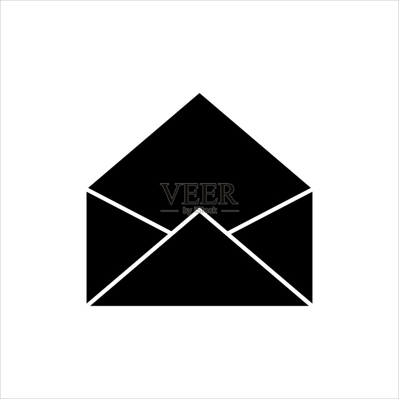 打开的信封图标插图,glyph图标样式,适用于应用程序、网站、移动应用程序,与消息相关的图标,简单的可编辑矢量设计图标素材