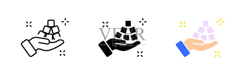 手拿方糖线性图标图标素材