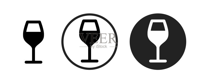 葡萄酒图标集。网站电脑手机通用矢量图标图标素材
