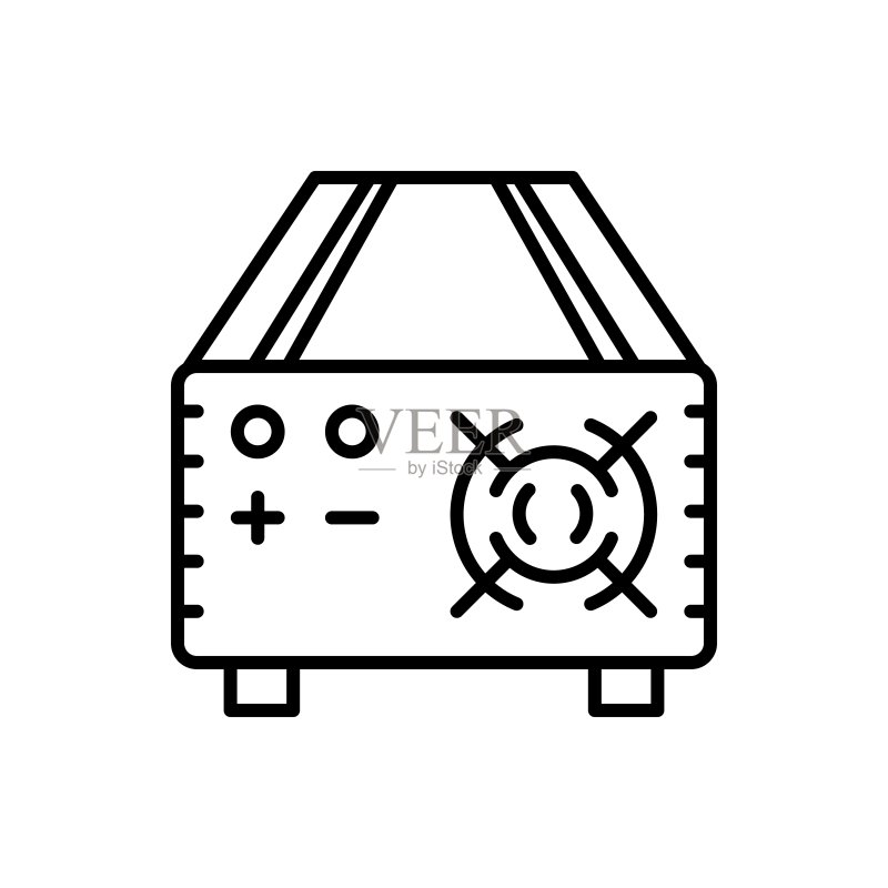 替代能源逆变器线性图标图标素材