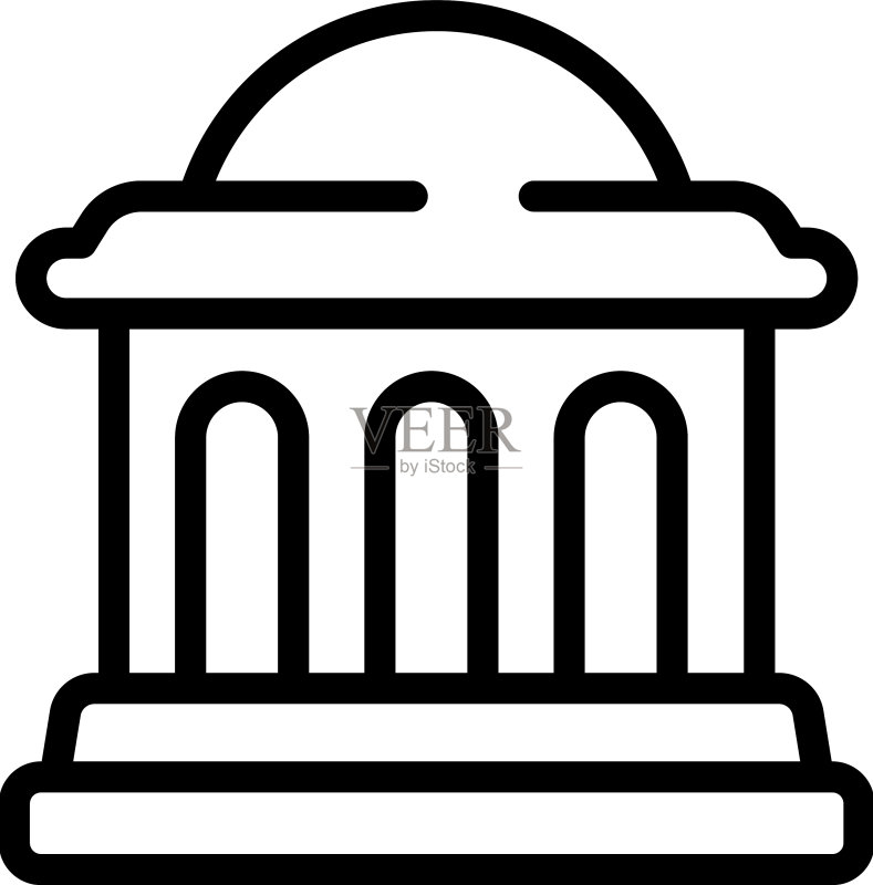 文化建筑图标轮廓图标素材