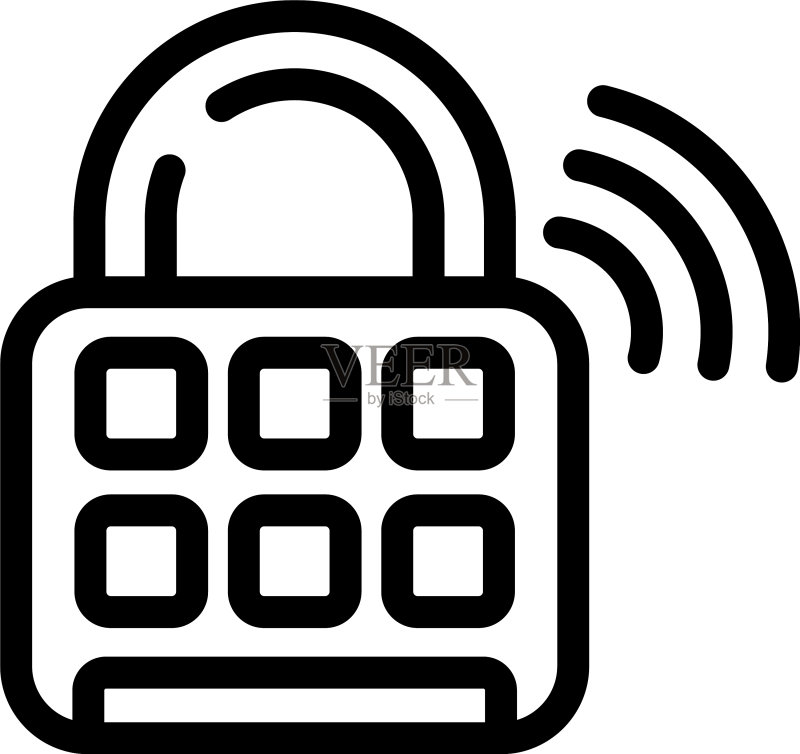 智能WIFI挂锁图标电视遥控器轮廓图标素材