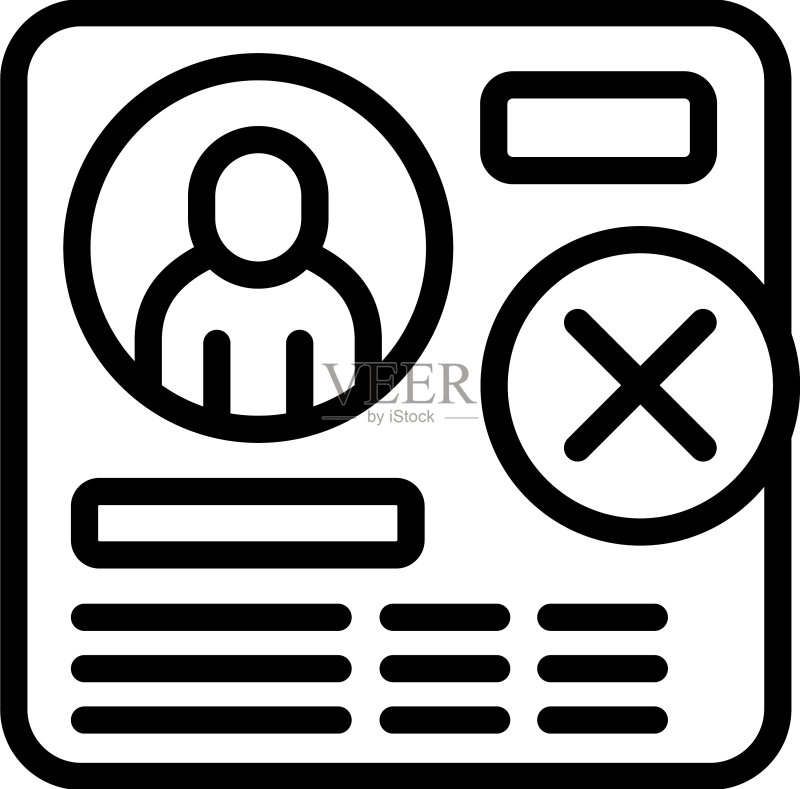 删除社交账户图标轮廓图标素材