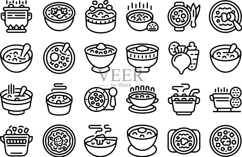 罗宋汤图标轮廓甜菜食品图标素材