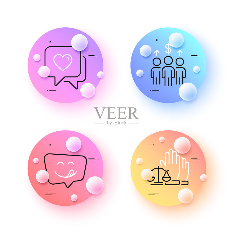 陪审团会议和心脏极简线条图标图标素材