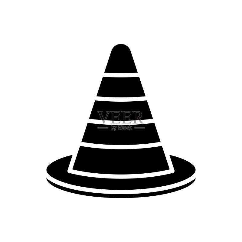 白色背景中的交通锥图标矢量设计模板图标素材