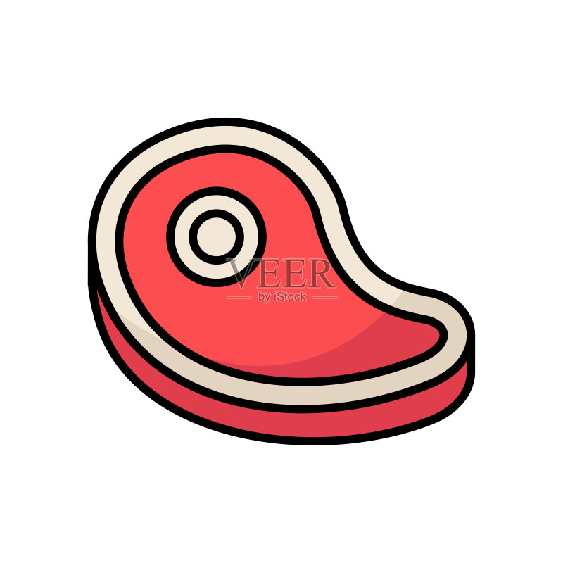 白色背景上的肉类图标矢量设计模板图标素材