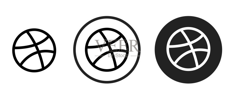 Dribbble图标集. 网站图标矢量图. 电脑和手机适用图标素材