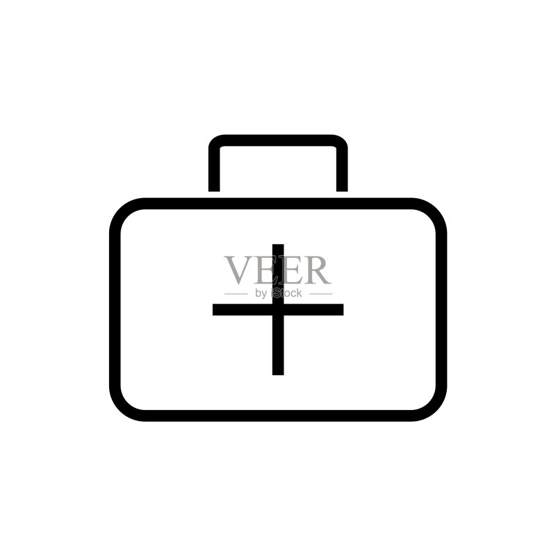 医疗箱图标或急救包图标素材