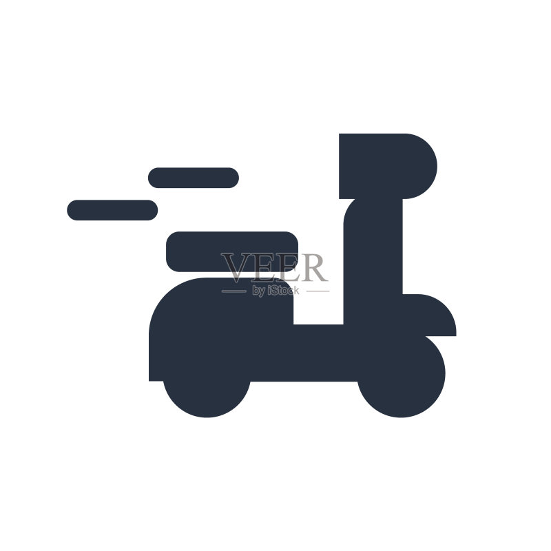 移动摩托车轮廓图标图标素材