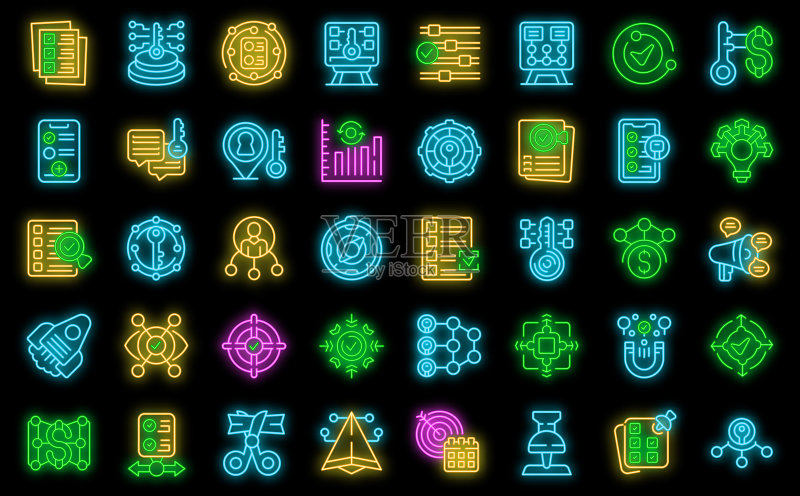 关键点图标矢量霓虹灯图标素材