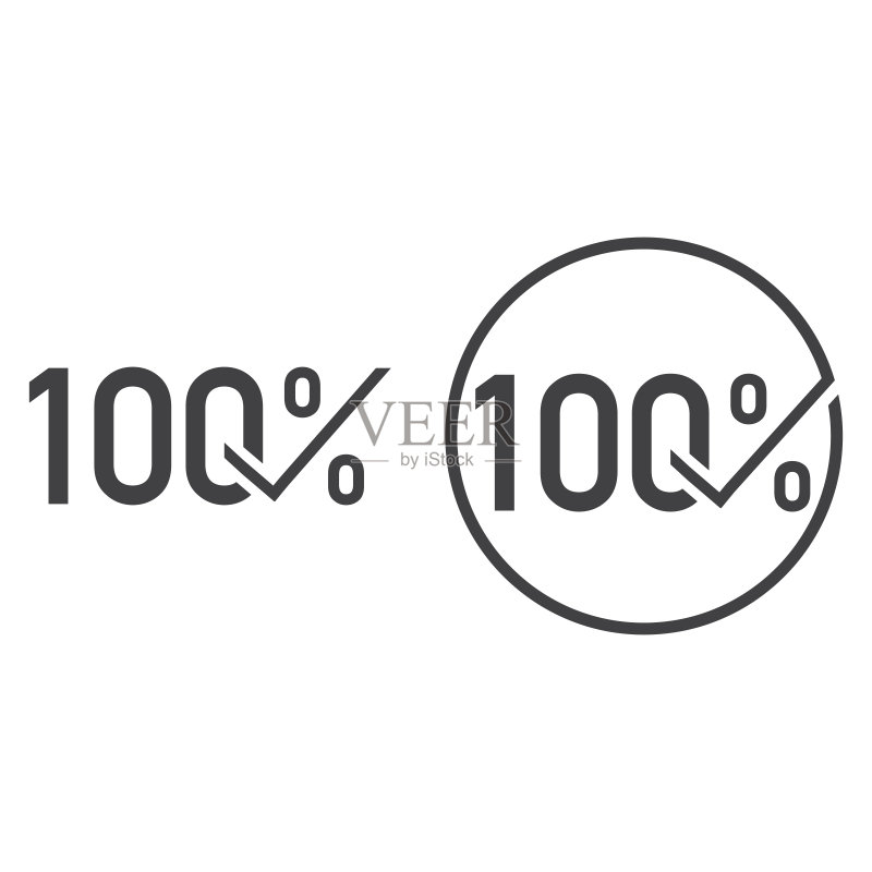 100%批准标签矢量图标模板图标素材