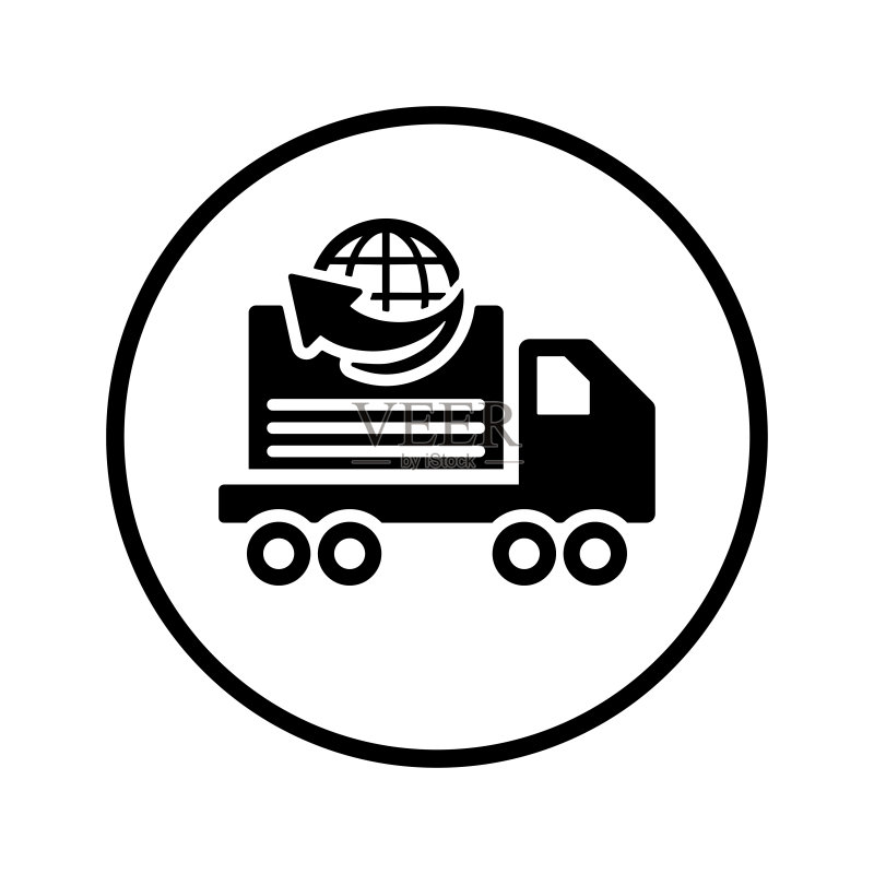 货物、集装箱、出口图标黑色矢量图形图标素材