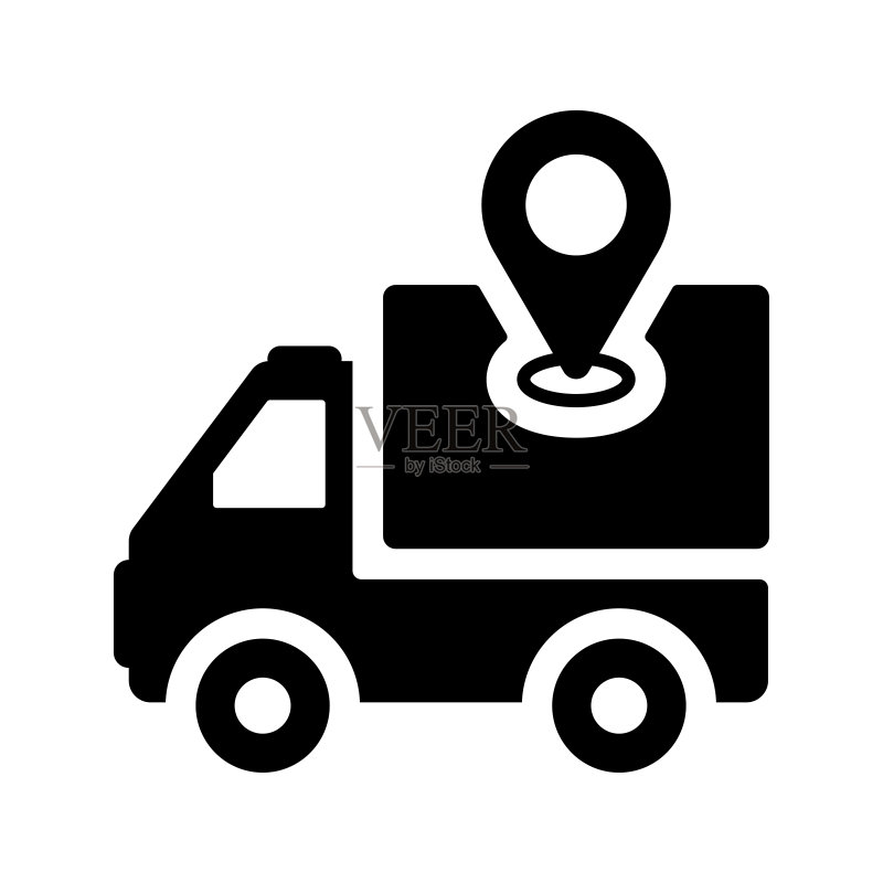 马车、调度、出口图标。黑色矢量图形。图标素材