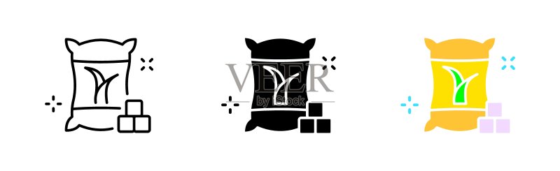 一袋甘蔗糖矢量图标图标素材