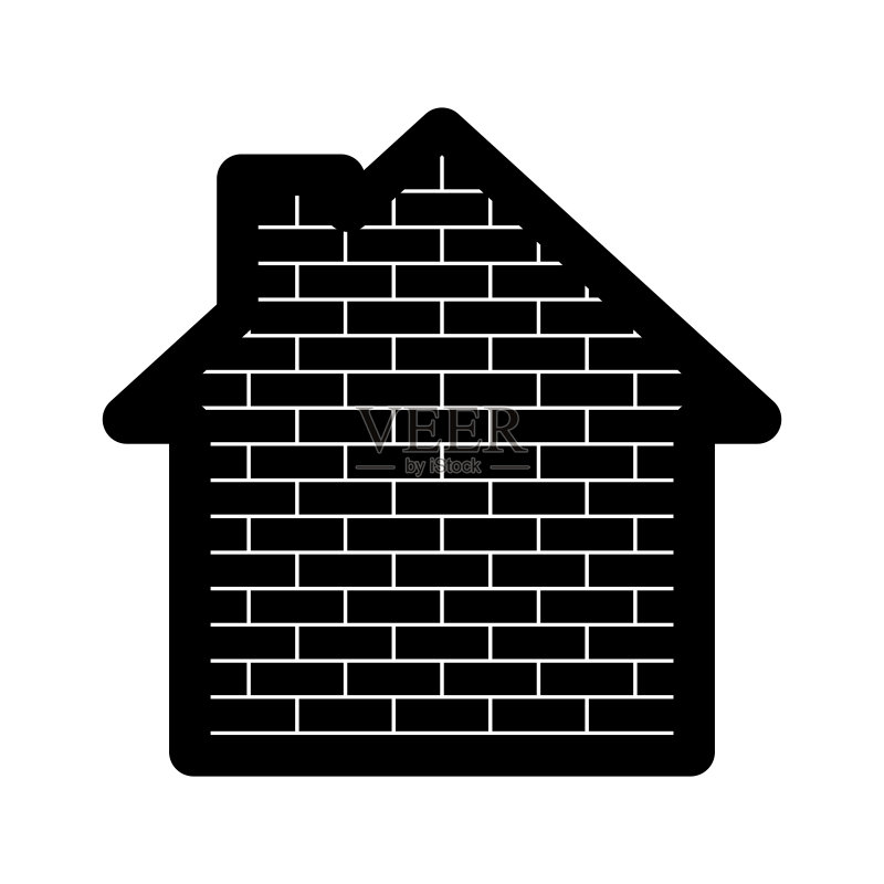 砖砌房屋图标矢量插图建筑图标图标素材