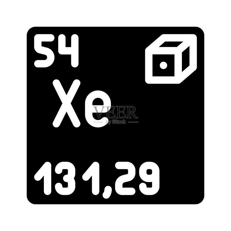 化学元素氙标志符号矢量图图标素材