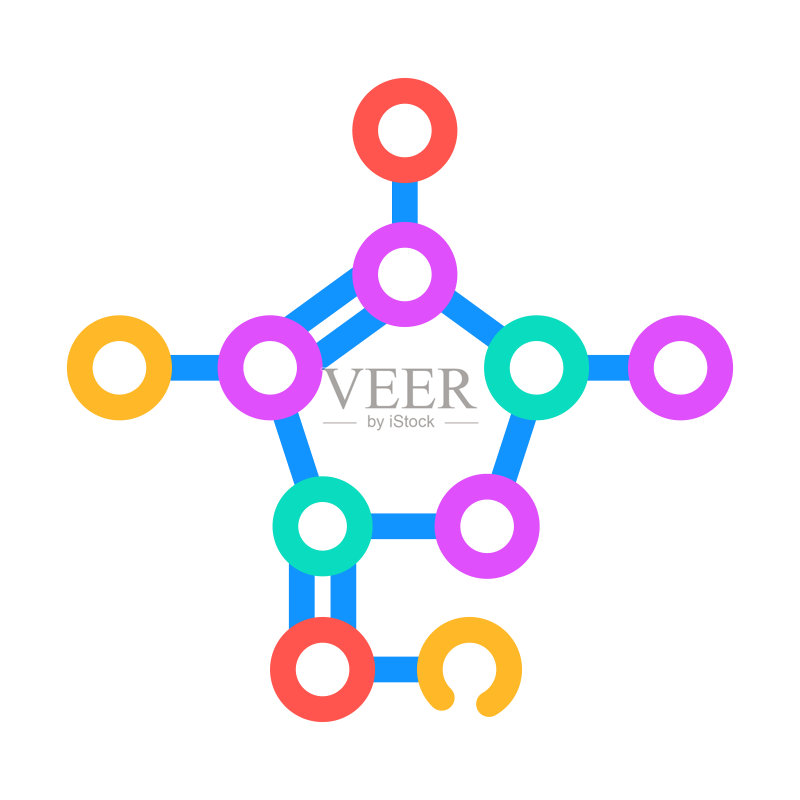 分子化学彩色图标矢量插画图标素材