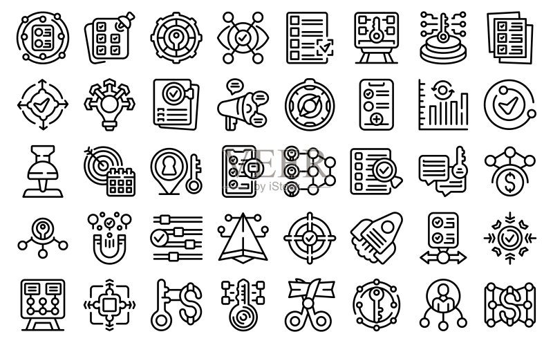 关键点图标轮廓矢量图图标素材