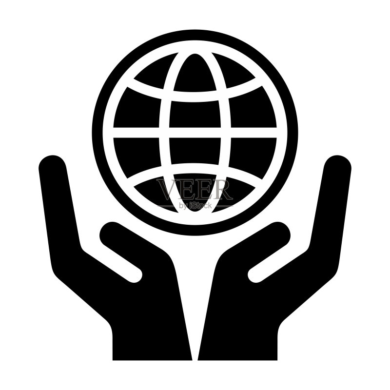 手持地球仪扁平图标矢量素材图标素材