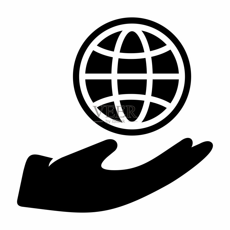 手持地球仪扁平图标矢量素材图标素材