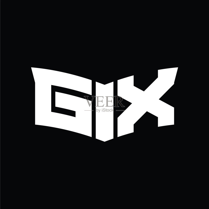 GX标志单字母盾牌切片形状设计图标素材