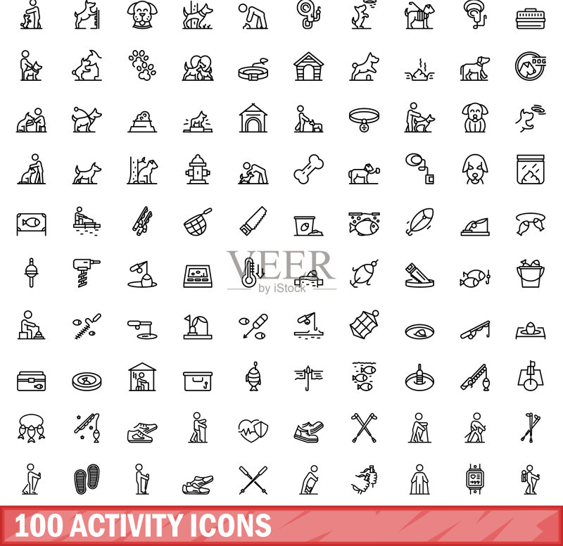 100个活动图标轮廓样式合集图标素材