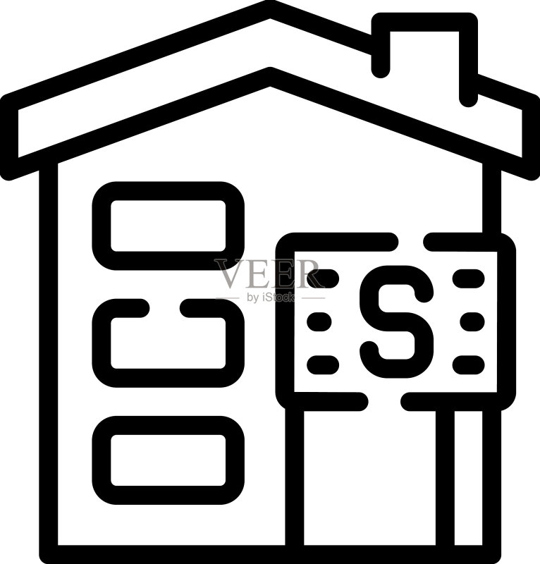 房屋贷款图标:家庭房屋轮廓图标素材