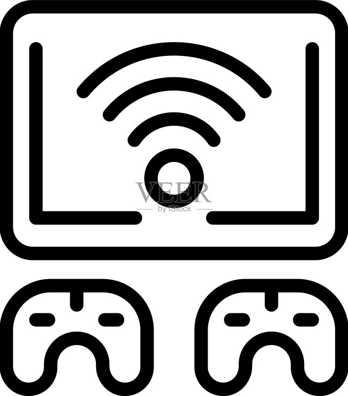 游戏电视图标轮廓在线游戏图标素材
