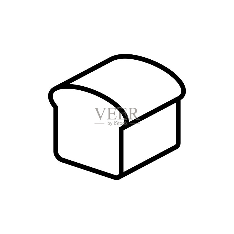 白色背景中的面包图标矢量设计模板图标素材