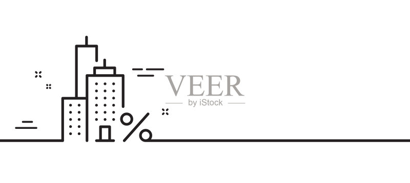 抵押贷款信用税率线性图标图标素材