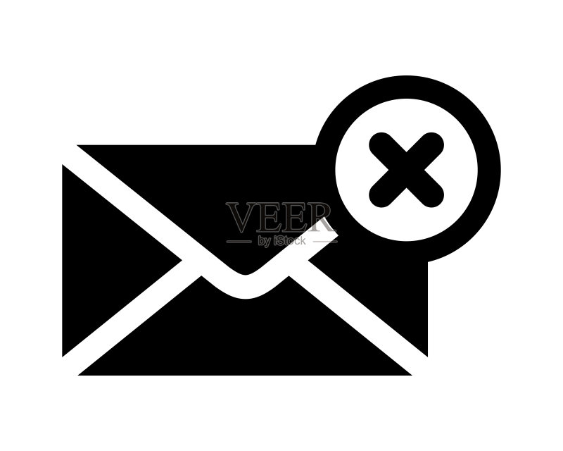 电子邮件简约扁平图标矢量图:删除电子邮件图标图标素材