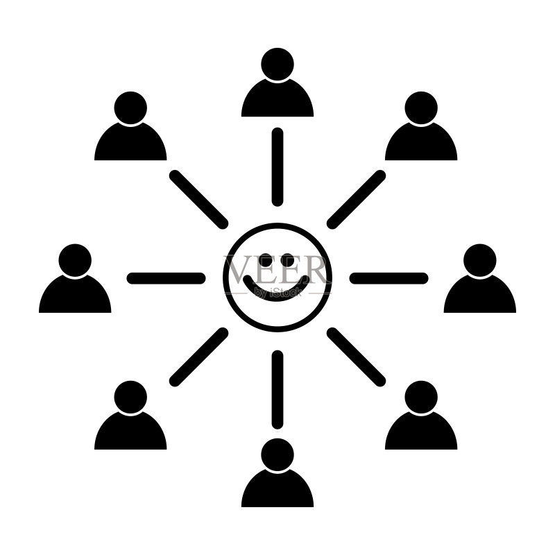 员工敬业度社区矢量图标,扁平网络符号设计矢量图图标素材