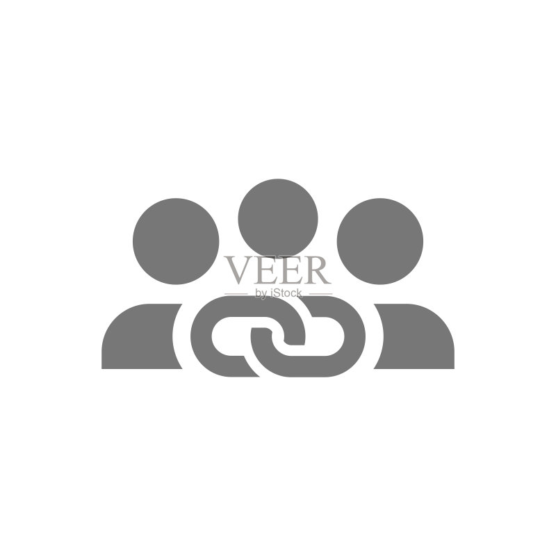 人群与链接矢量图标图标素材