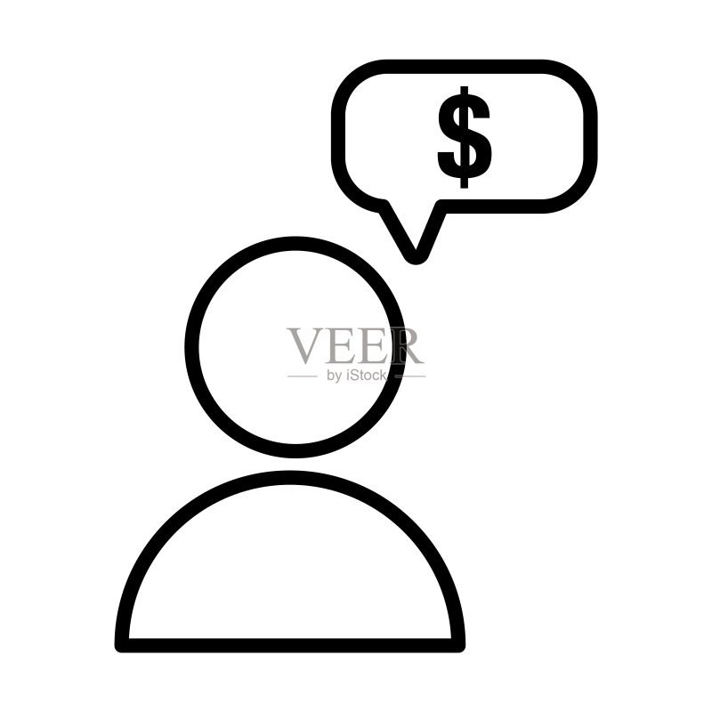 卖家图标。白色背景上隔离的细线条卖家轮廓图标。用于Web和移动设备的线条矢量卖家标志、符号图标素材