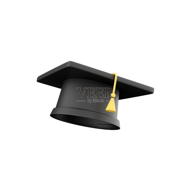 大学毕业帽3D渲染图,3D插图图标图标素材