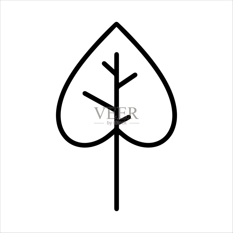 花卉线条艺术图标设计矢量插图图标素材