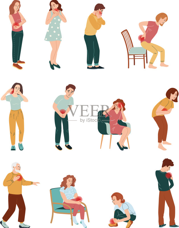 疼痛受伤人群图标素材