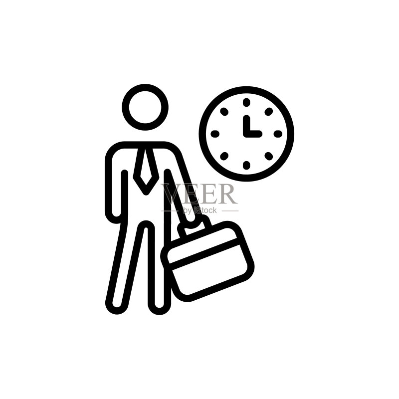 矢量人物时间图标。标志图标素材