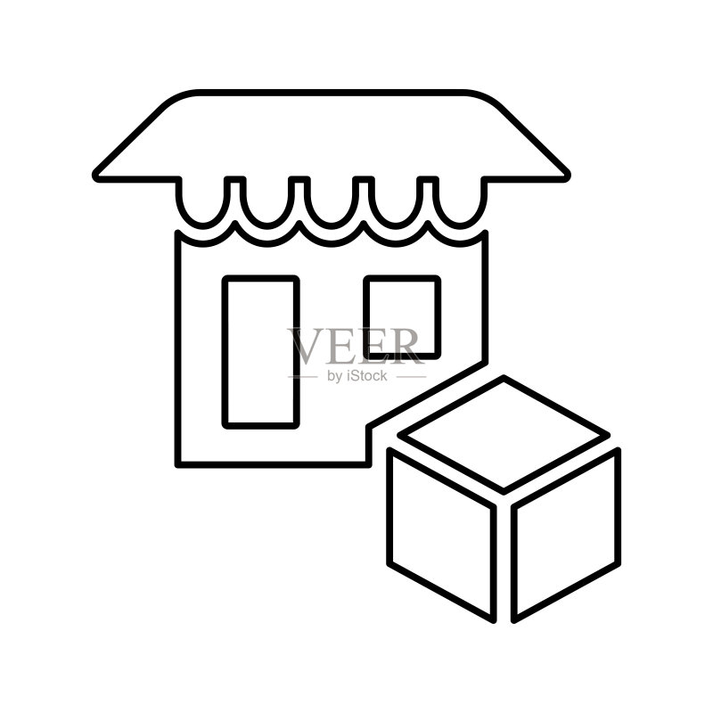 产品商店线性图标矢量轮廓图标素材