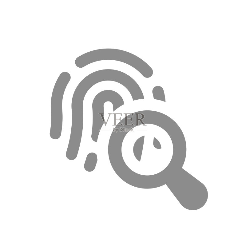 指纹和放大镜矢量图标图标素材