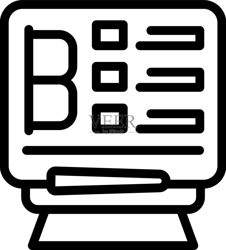 在线学习学校黑板轮廓图标图标素材