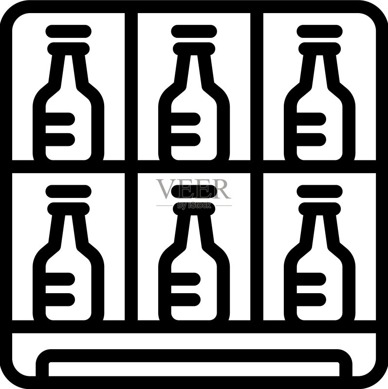 酒窖食品图标轮廓(含桶)图标素材