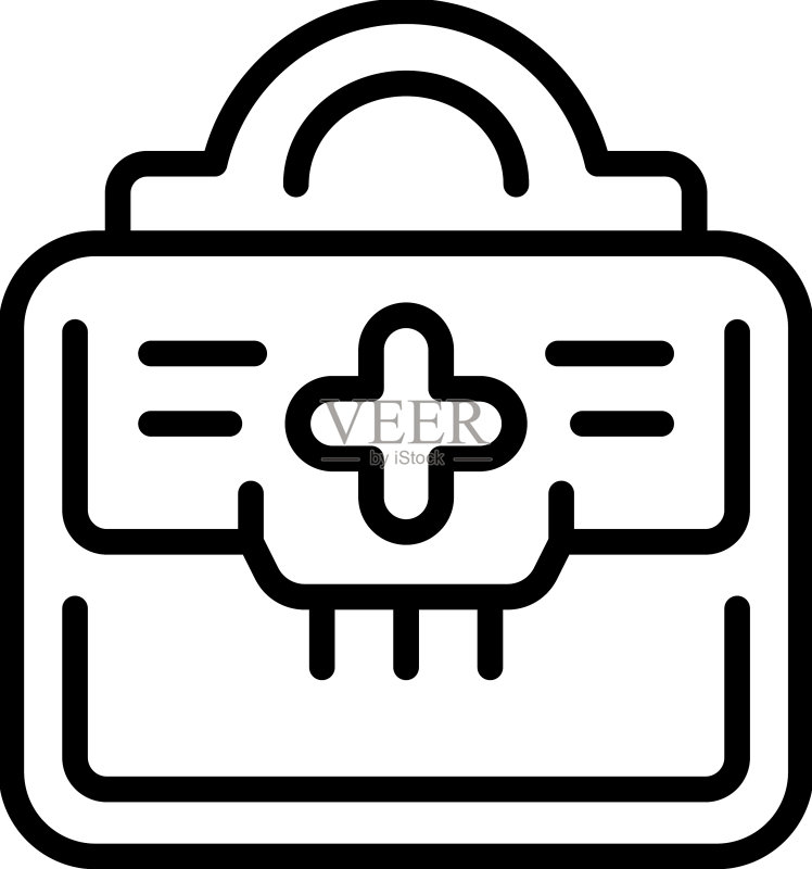 急救箱图标轮廓医疗棉图标素材